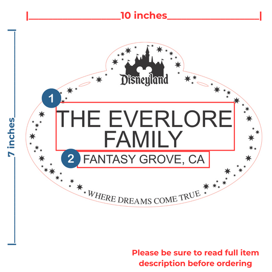 Personalized Castle Stroller Sign - Disneyland