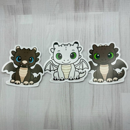 Night and Light Dragon Babies Stickers