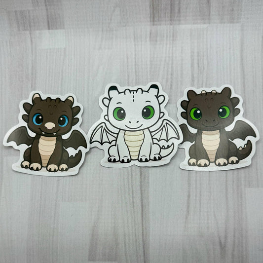 Night and Light Dragon Babies Stickers